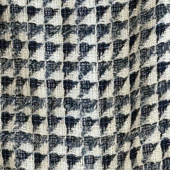 Loft Classic Navy and White Shimmer NEW Houndstooth Skirt size 10 lined - Picture 3 of 7